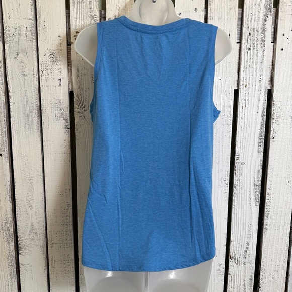 TEXAS Home Free V-neck Sleeveless Light Blue Tank Top Size Large Relaxed‎ Fit - Picture 7 of 10
